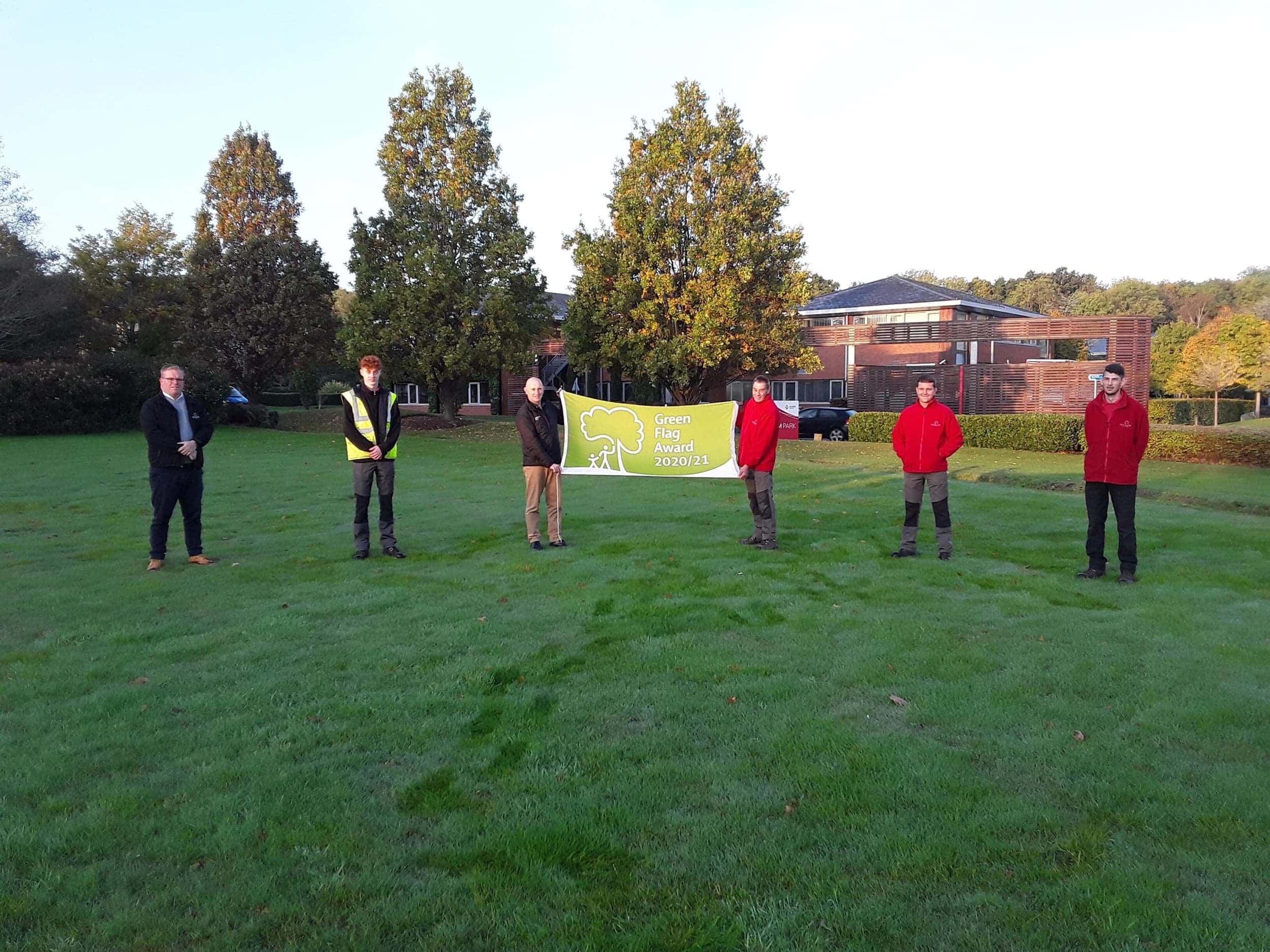 green park 2020 people holding banner
