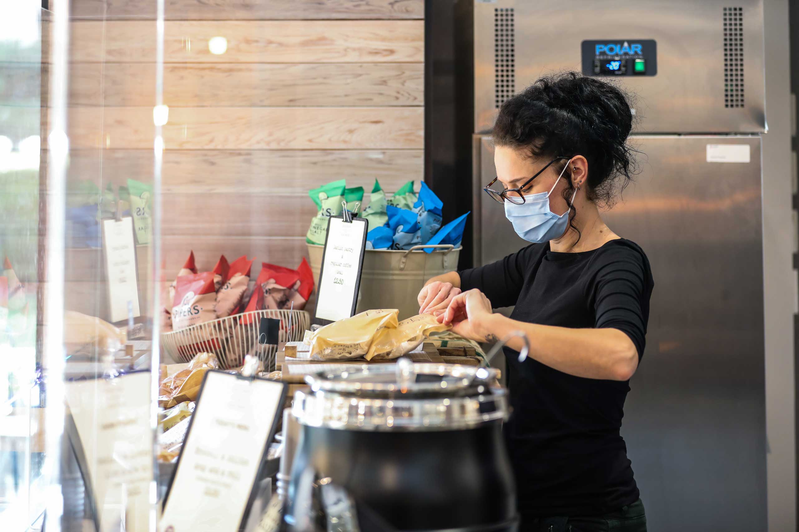 lady working in the cafe