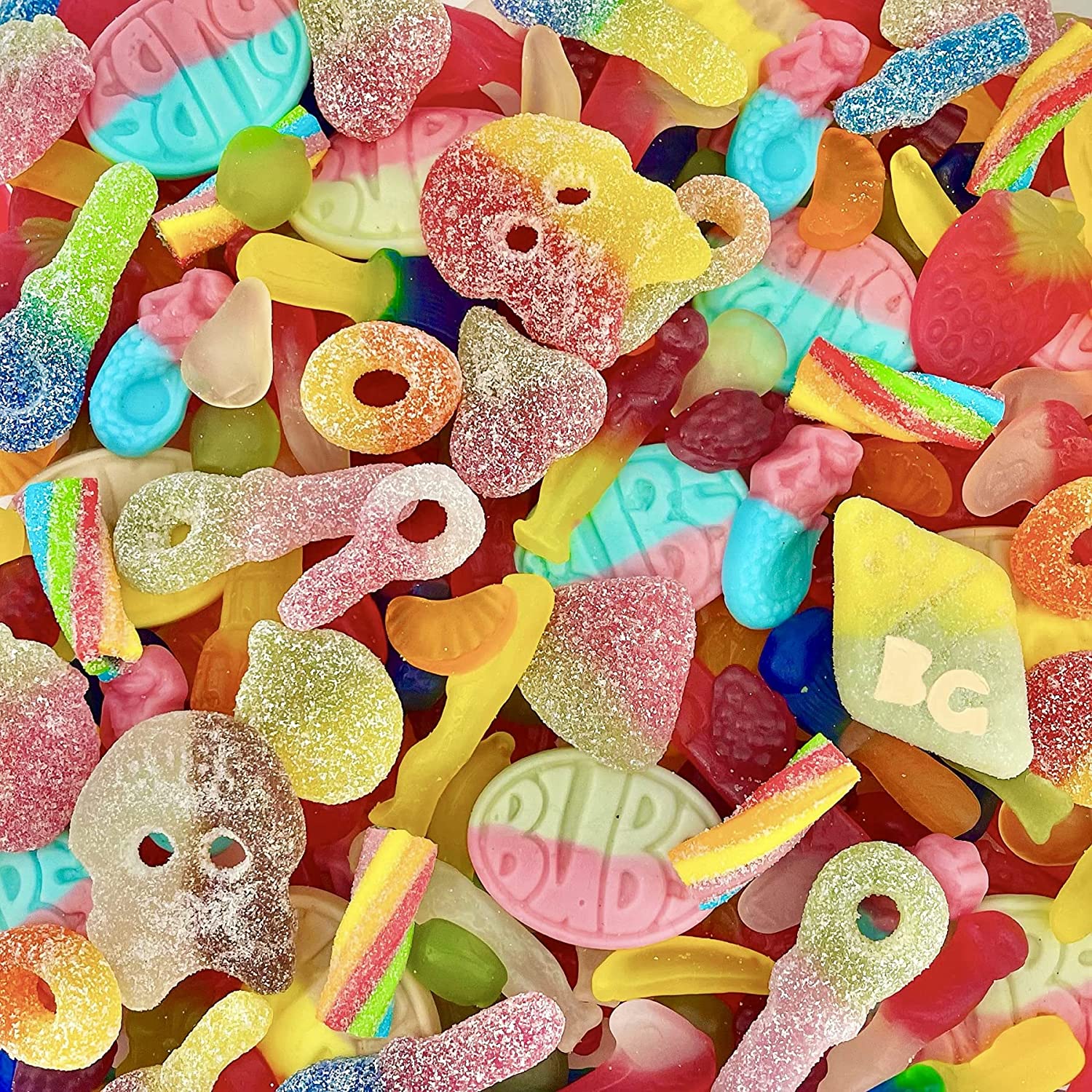 A pile of gummy candies.